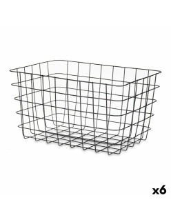 Cestino Multiuso Kinvara W5759K-L BLACK Nero Metallo 38,5 x 20,5 x 28 cm Rettangolare (6 Unità)