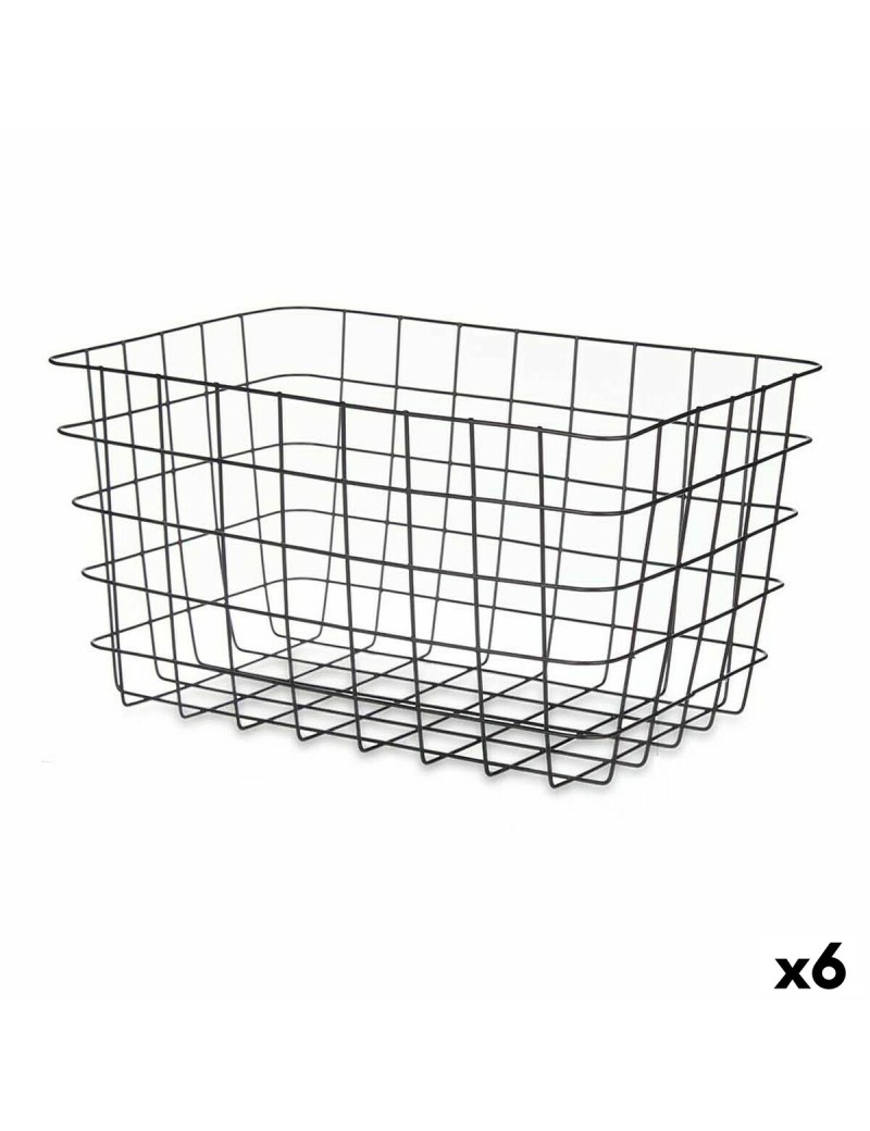 Cestino Multiuso Kinvara W5759K-L BLACK Nero Metallo 38,5 x 20,5 x 28 cm Rettangolare (6 Unità)
