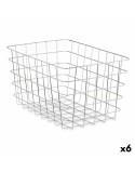Cestino Multiuso Kinvara W5759K-L CHROME Argentato Metallo 38 x 21 x 26 cm Rettangolare (6 Unità)