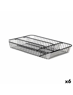 Vassoio Portaposate Kinvara W7267-1 Nero Metallo 26 x 4,7 x 35,5 cm (6 Unità)