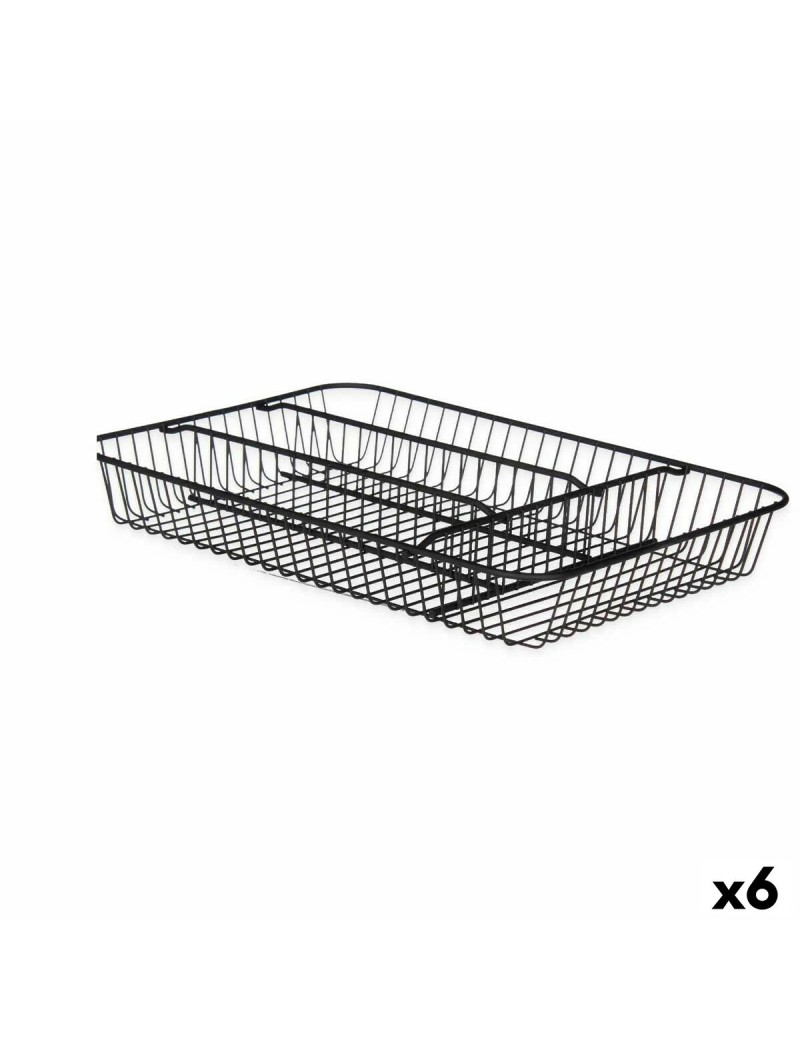 Vassoio Portaposate Kinvara W7267-1 Nero Metallo 26 x 4,7 x 35,5 cm (6 Unità)
