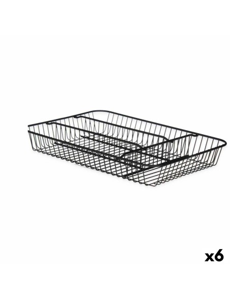 Vassoio Portaposate Kinvara W7267-1 Nero Metallo 26 x 4,7 x 35,5 cm (6 Unità)