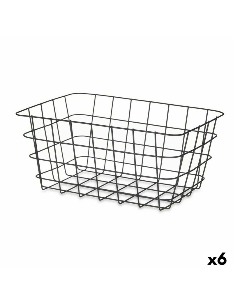 Cestino Multiuso Kinvara W579K-M BLACK Nero Metallo 30,3 x 14 x 22,5 cm Rettangolare (6 Unità)