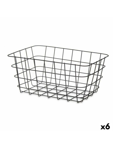 Cestino Multiuso Kinvara W579K-M BLACK Nero Metallo 30,3 x 14 x 22,5 cm Rettangolare (6 Unità)