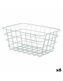 Cestino Multiuso Kinvara W5759K-M CHROME Argentato Metallo 31 x 14 x 21 cm Rettangolare (6 Unità)