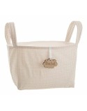 Cabaz Vichy Castanho Com pegas 17 x 13,5 x 20 cm