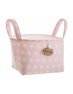 Korb Rosa Sterne Mit Griffen 17 x 13,5 x 20 cm