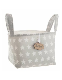 Korb Grau Sterne Mit Griffen 17 x 13,5 x 20 cm