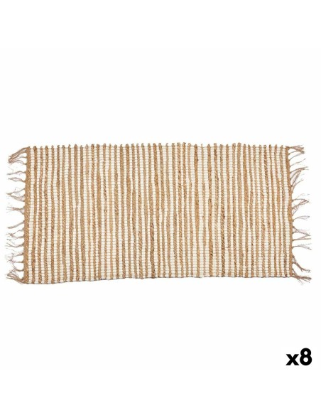 Teppich Weiß natürlich 70 x 1 x 140 cm (8 Stück)