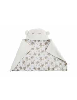 Manta para Bebé Reversible Con capucha 90 x 66 cm osos