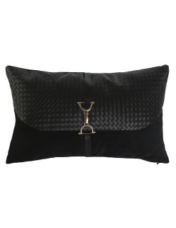 Cuscino Home ESPRIT Nero Dorato 50 x 10 x 30 cm