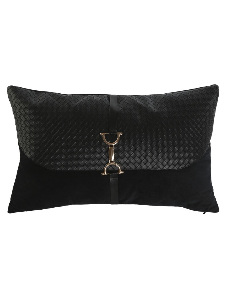 Cuscino Home ESPRIT Nero Dorato 50 x 10 x 30 cm