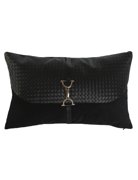 Cuscino Home ESPRIT Nero Dorato 50 x 10 x 30 cm