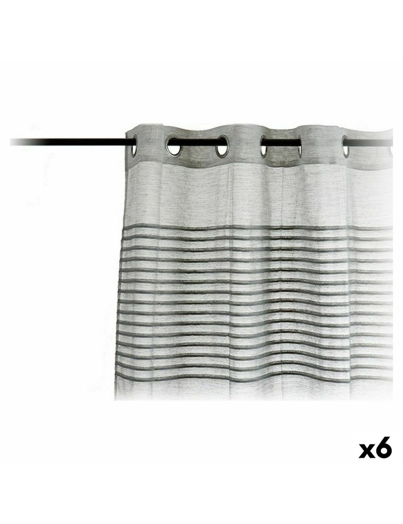 Cortinas 140 x 260 cm Cinzento claro (6 Unidades)