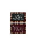 Paillasson DKD Home Decor Blanc Marron Rouge Vert PVC Fibres de coco 60 x 40 x 1,5 cm (2 Unités)