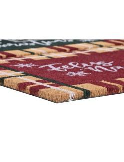 Felpudo DKD Home Decor Blanco Marrón Rojo Verde PVC Fibra de coco 60 x 40 x 1,5 cm (2 Unidades)