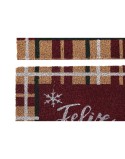Felpudo DKD Home Decor Blanco Marrón Rojo Verde PVC Fibra de coco 60 x 40 x 1,5 cm (2 Unidades)