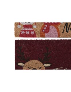 Paillasson DKD Home Decor Rouge Multicouleur PVC Fibres de coco 60 x 40 x 1,5 cm (2 Unités)
