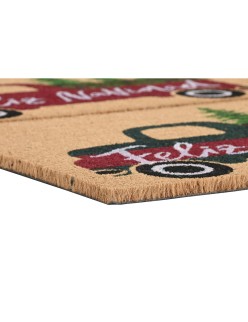 Felpudo DKD Home Decor Blanco Marrón Rojo Verde PVC Fibra de coco 60 x 40 x 1,5 cm (2 Unidades)