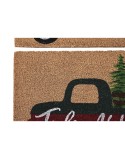 Paillasson DKD Home Decor Blanc Marron Rouge Vert PVC Fibres de coco 60 x 40 x 1,5 cm (2 Unités)