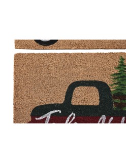 Paillasson DKD Home Decor Blanc Marron Rouge Vert PVC Fibres de coco 60 x 40 x 1,5 cm (2 Unités)