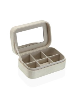 Caja-Joyero Versa Crema Madera Espejo Madera MDF 10 x 6 x 14,7 cm
