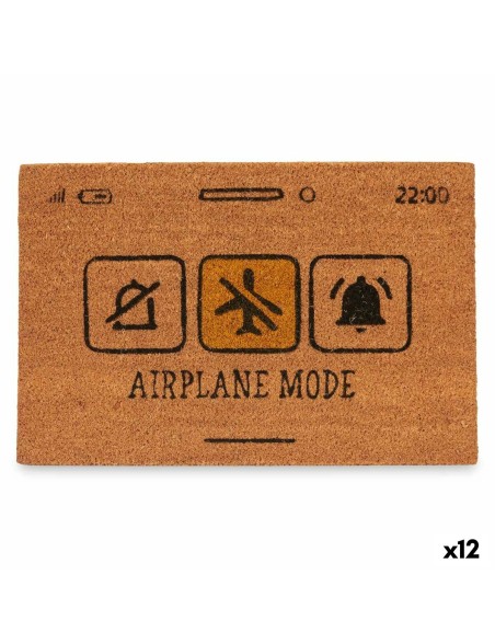 Felpudo Airplane Mode Amarillo Natural 60 x 1 x 40 cm (12 Unidades)