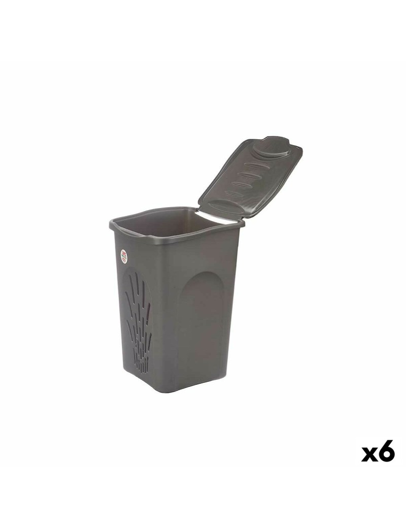 Cesto per i Panni Sporchi Stefanplast Antracite Plastica 50 L 37 x 56 x 39 cm (6 Unità)