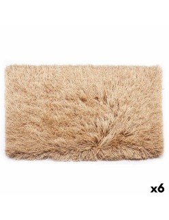 Alfombra Beige Algodón Poliéster 50 x 2 x 80 cm (6 Unidades)