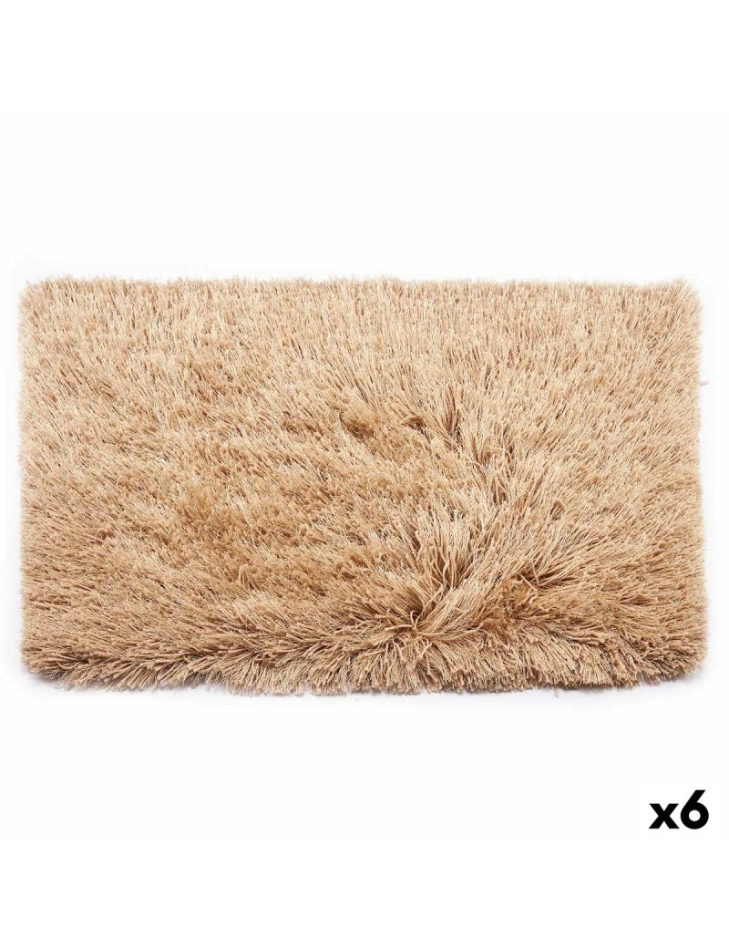 Alfombra Beige Algodón Poliéster 50 x 2 x 80 cm (6 Unidades)