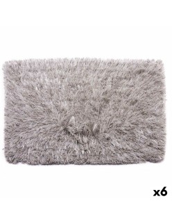 Tapis Gris Coton Polyester 50 x 2 x 80 cm (6 Unités)