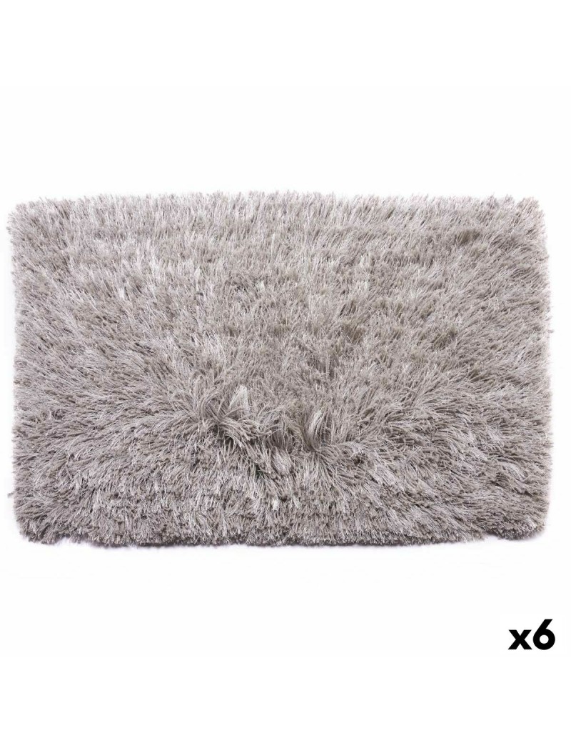 Alfombra Gris Algodón Poliéster 50 x 2 x 80 cm (6 Unidades)