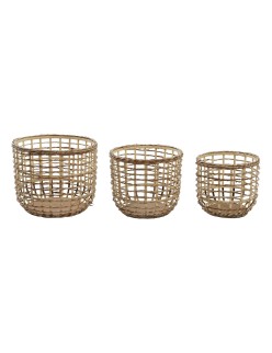 Juego de Cestas DKD Home Decor FIBRA MAIZ (3 Piezas) (Reacondicionado A)