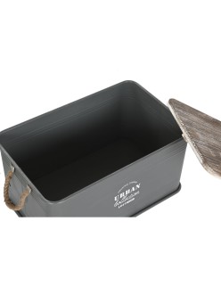 Set di Bauli Home ESPRIT Giallo Verde Grigio Marrone scuro Metallo Vintage 60 x 38 x 32,5 cm