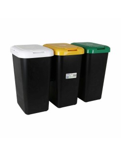 Cubo de Basura para Reciclaje Tontarelli Amarillo Blanco Verde (6 Unidades)