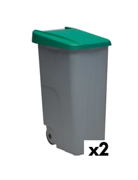 Cubo de Basura con Ruedas Denox 85 L Verde 58 x 41 x 76 cm Cubo de Basura con Ruedas Denox 85 L Verde 58 x 41 x 76 cm