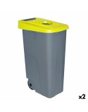 Cubo de Basura con Ruedas Denox 85 L Amarillo 58 x 41 x 76 cm