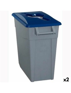 Cubo de Basura para Reciclaje Denox Azul 65 L (2 Unidades)