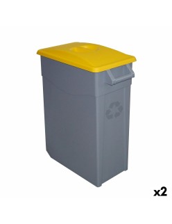 Cubo de Basura para Reciclaje Denox Amarillo 65 L (2 Unidades)