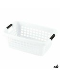 Cesto per i Panni Sporchi Con manici Bianco 50 L (6 Unità)
