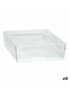 Scatola Multiuso   Componibile Trasparente 22,5 x 15,5 x 5,3 cm (12 Unità)