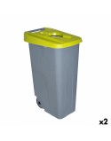 Caixote do Lixo com Rodas Denox 110 L Amarelo 58 x 41 x 89 cm