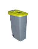 Cubo de Basura con Ruedas Denox 110 L Amarillo 58 x 41 x 89 cm