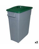 Cubo de Basura para Reciclaje Denox Verde 65 L (2 Unidades)