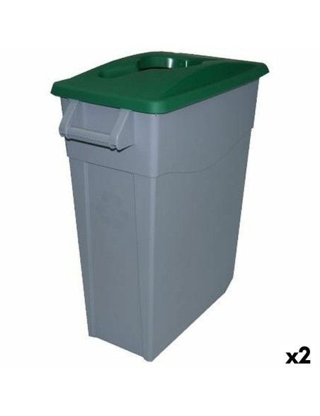 Cubo de Basura para Reciclaje Denox Verde 65 L (2 Unidades)