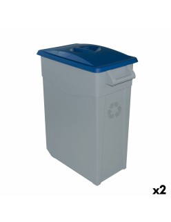 Cubo de Basura para Reciclaje Denox Azul 65 L (2 Unidades)