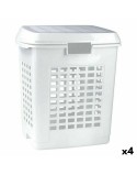Cesto per i Panni Sporchi Bianco 50 L (4 Unità)