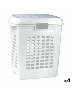 Cesto per i Panni Sporchi Bianco 50 L (4 Unità)