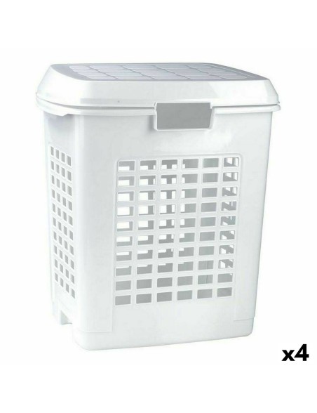 Cesto per i Panni Sporchi Bianco 50 L (4 Unità)