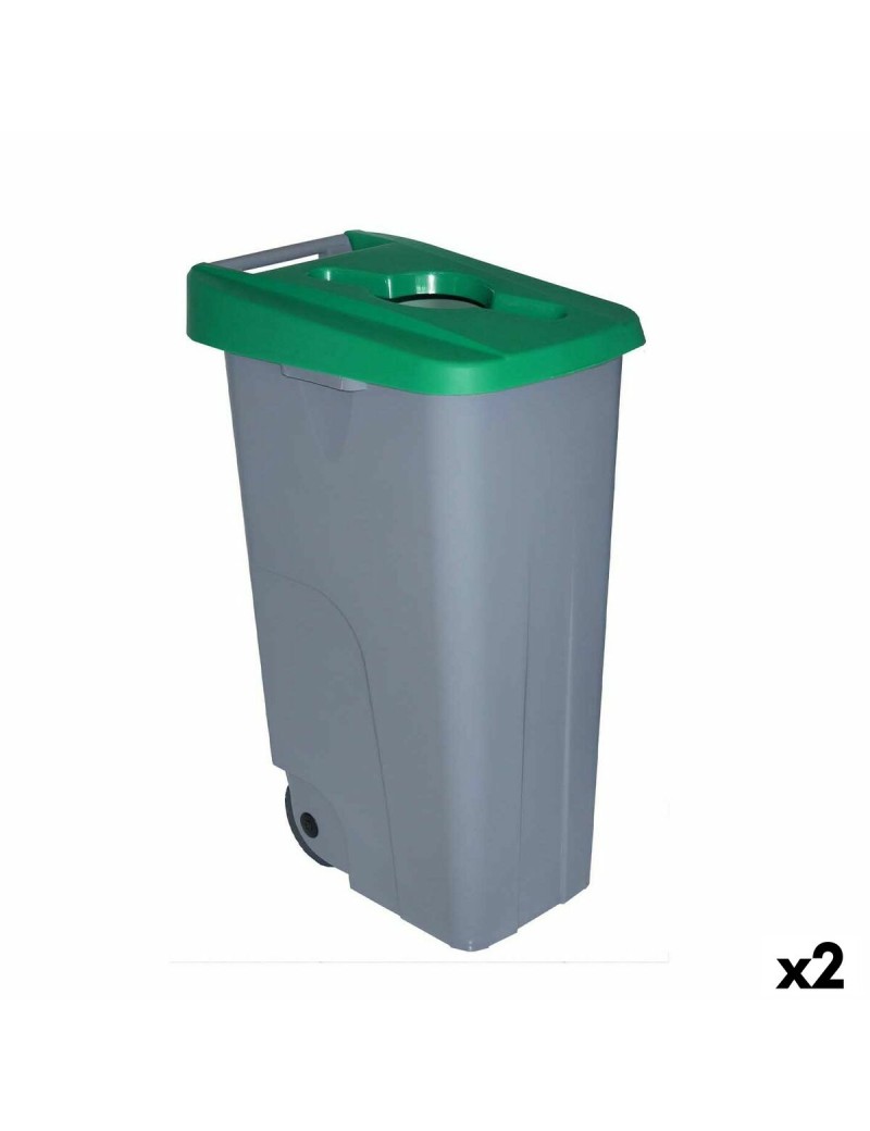Cubo de Basura con Ruedas Denox 110 L Verde 58 x 41 x 89 cm